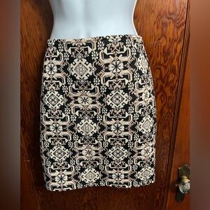 Woven Metallic Mini Skirt With Elastic Waist Sz S